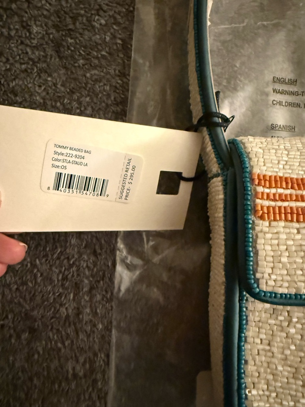 NWT STAUD Tommy Beaded Bag, Staud LA - Picture 8 of 11